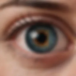 Illustration of the eye highlighting inflammation related to rheumatoid arthritis