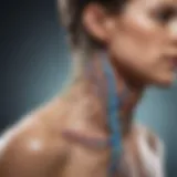 An anatomical illustration depicting lymphatic drainage pathways.