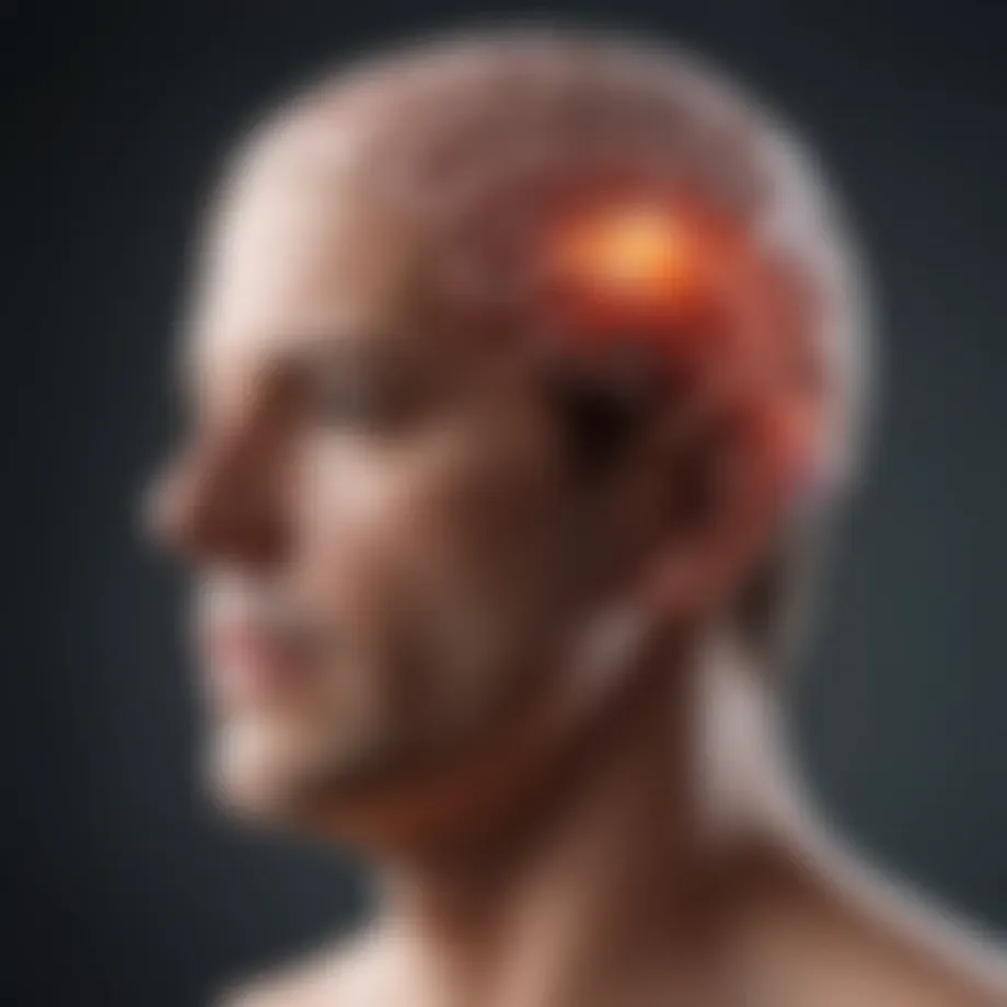 Clinical representation of status epilepticus with brain activity highlighted