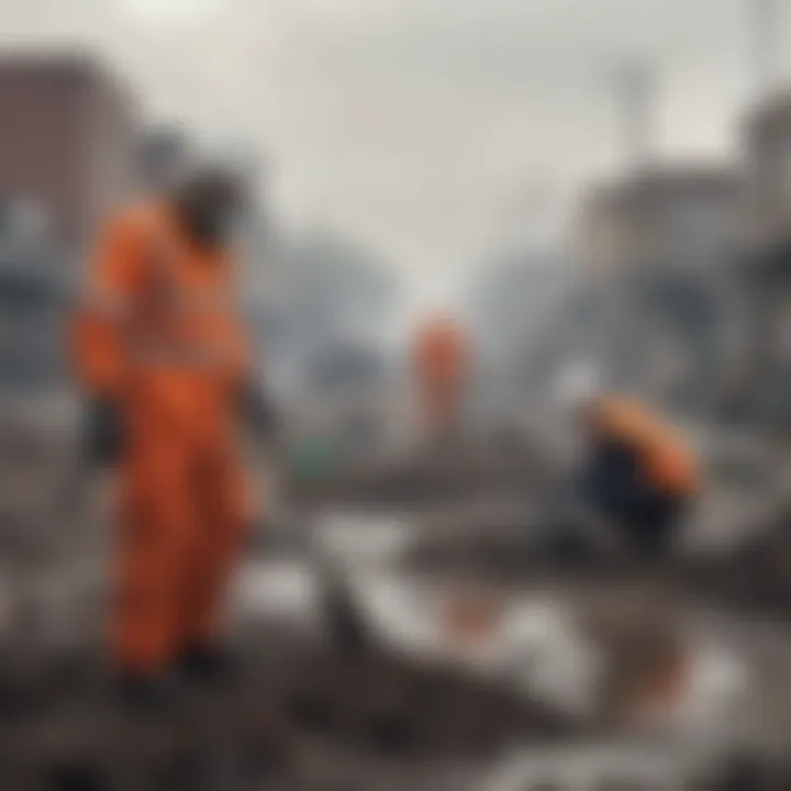 Community members participating in a clean-up event