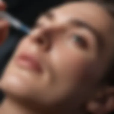 Patient receiving medication through a needle-free syringe, emphasizing comfort