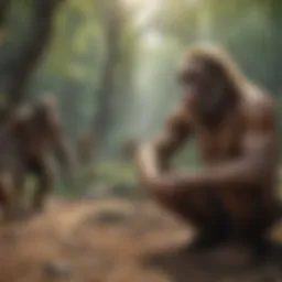 Reconstruction of early hominins in a natural habitat