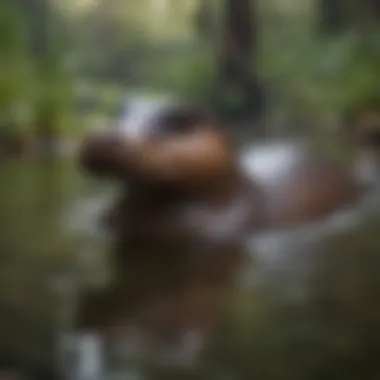 A platypus swimming gracefully in a pristine Australian river