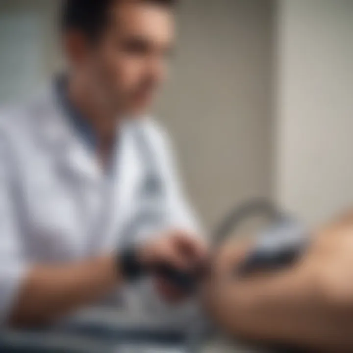 A healthcare professional reviewing blood pressure readings in the context of arrhythmias.