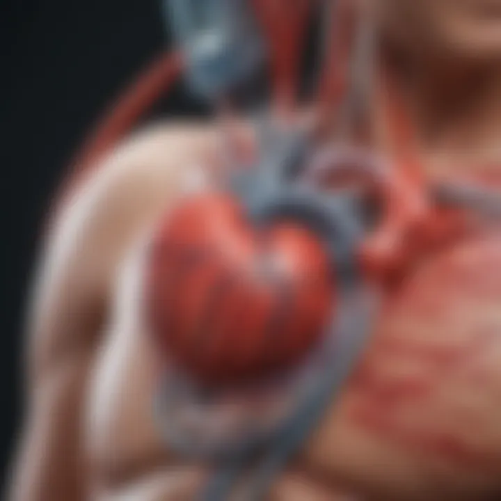 An illustration of the physiological mechanisms of heart function and blood pressure regulation.
