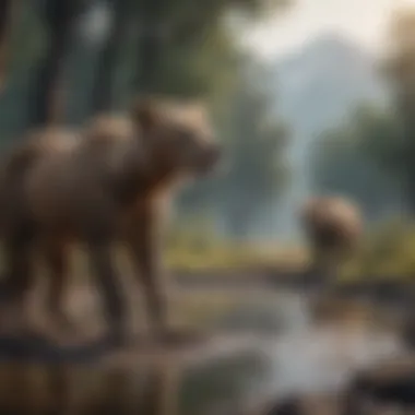 Climate Change Effects on Wildlife Illustration depicting the impact of climate change on wildlife.