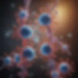 Illustration depicting the binding of antibodies to specific antigens.