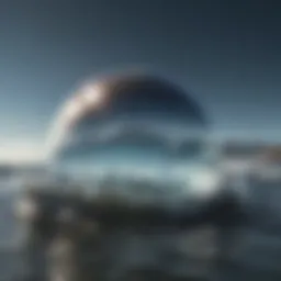 Graphical representation of gravitational forces affecting ocean tides