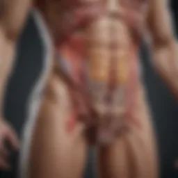 A detailed diagram illustrating the anatomical structures related to abdominal pain.