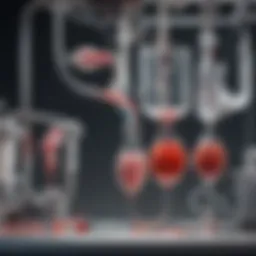 Diagram illustrating hemodialysis function