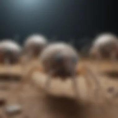 Microscopic Insight into Dust Mites Close-up view of dust mites under a microscope