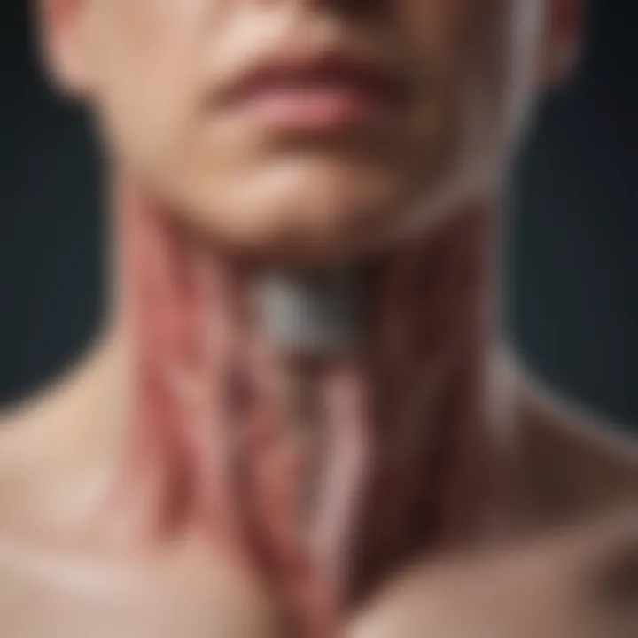 Illustration showing the anatomy of the esophagus highlighting hypersensitivity