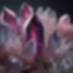 Close-up view of lab corundum crystals showcasing their clarity and precision.