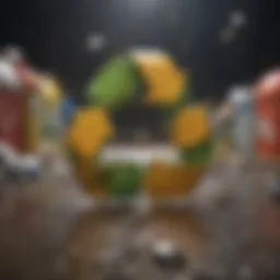 Recycling symbols with PET plastic materials