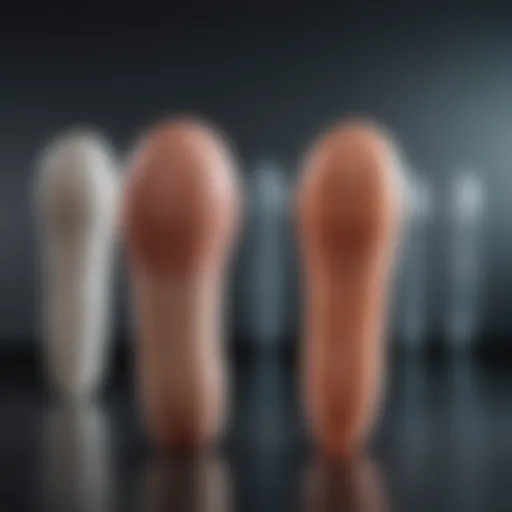 Illustration of different types of prosthetic penis implants showcasing their design and functionality