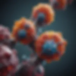 A vibrant depiction of testosterone molecules interacting in the body