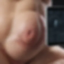 Ultrasound screen displaying a developing fetus