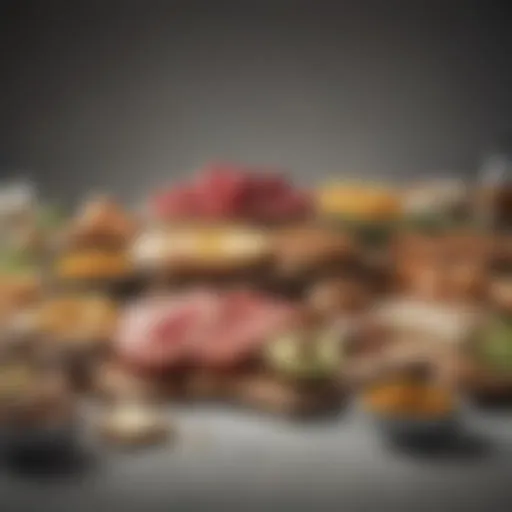 Illustration of ketogenic diet food items