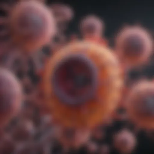 Illustration of cellular mutations leading to cancer