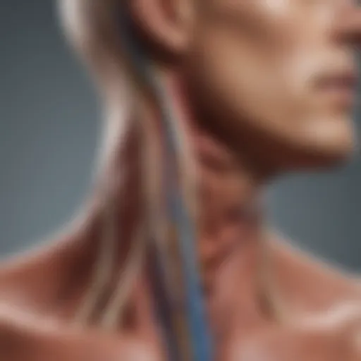 Anatomical diagram of neck muscles highlighting trigger points