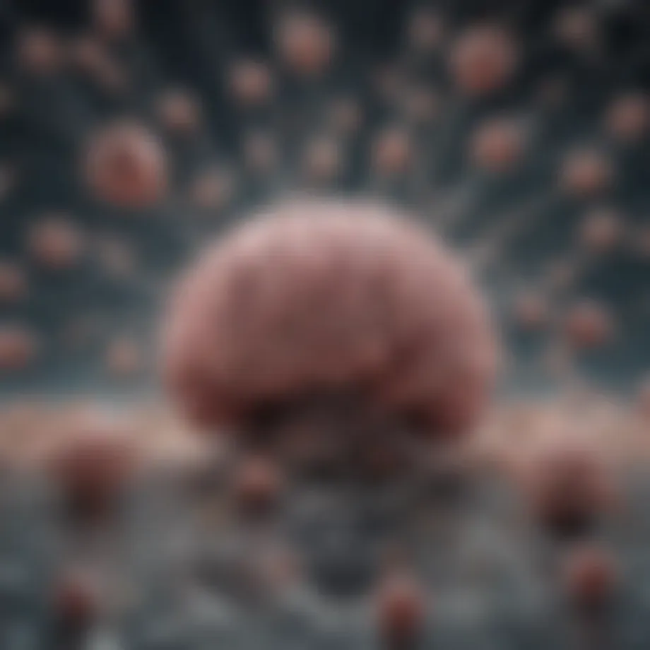 Illustration depicting viral mechanisms invading the brain