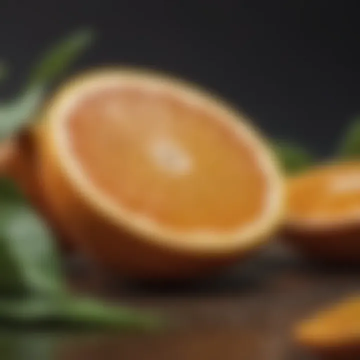 Visual representation of vitamin C rich foods such as citrus fruits