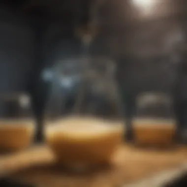 Challenges in Yeast Cultivation An experimental setup illustrating challenges in yeast cultivation for biofuel production.